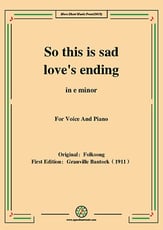So this is sad loves ending (Forsi pirchi nun mami),in e minor Vocal Solo & Collections sheet music cover